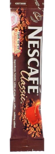 Commercial soluble coffee stick pack example